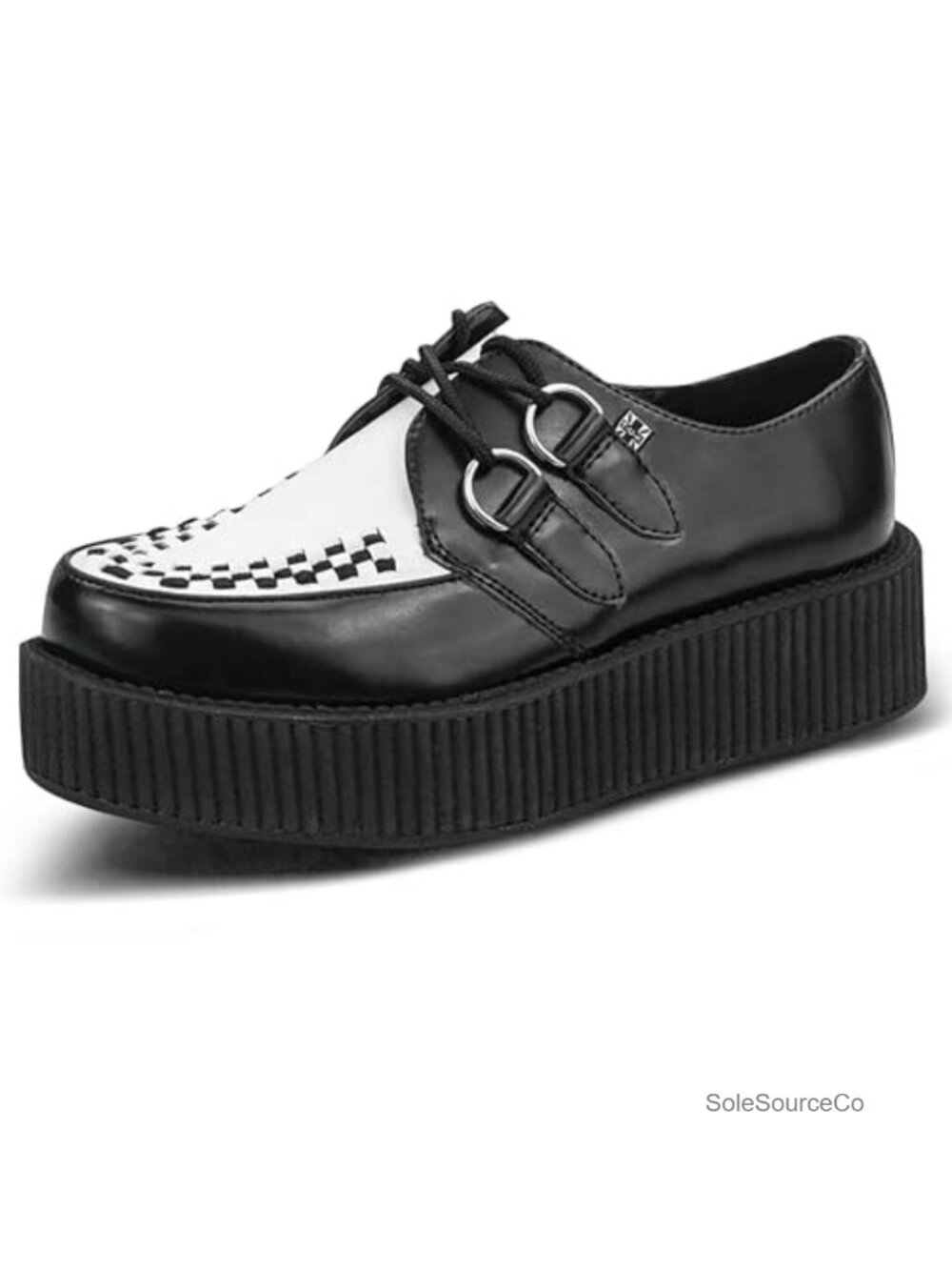 T.U.K. V6802 Creeper Oxford Leather Platform Lace-Up Memory Foam